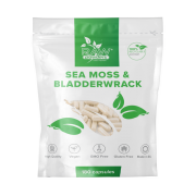 Raw Powders Sea Moss & Bladderwrack 180 kaps. (puslėtąsis guveinis su vaistiniu drebuluočiu)
