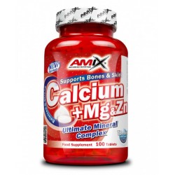Amix Calcium + Mg&Zn (Kalcis + Magnis ir Cinkas) 100 tab 